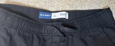 Old Navy L 10-12 Plus Boys Straight Fit Black Elastic Drawstring Waist NWOT