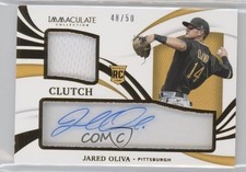 2021 Panini Immaculate Clearly Clutch Rookie Materials /50 Jared Oliva Auto 2a9