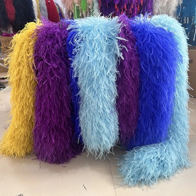 26PLY Thick Ostrich Feather Boa 2Meters Ostrich Trim Plume Shawl   Crafts E6