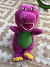 Vintage 1992 Talking Barney Playskool 18" Plush Toy Purple Dinosaur Not Tested