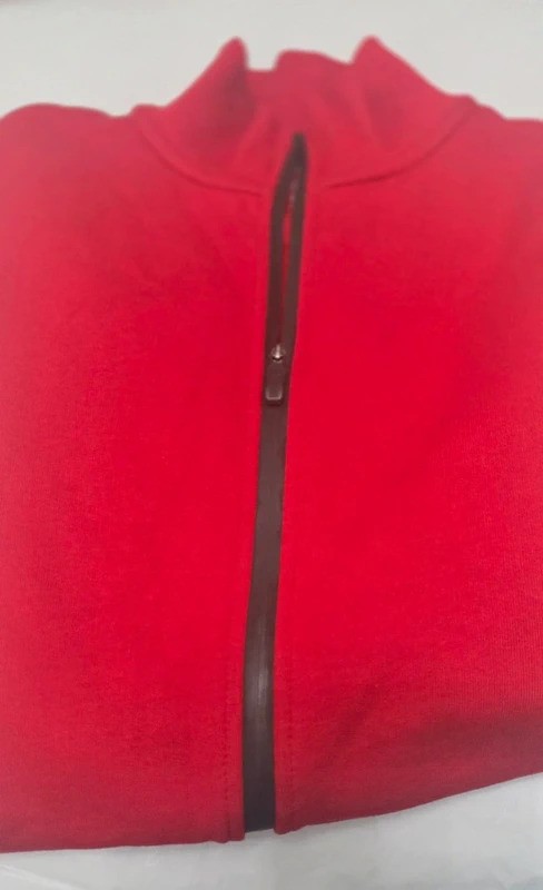 HIIT Red Quarter Zip Activewear Top with Logo Taping - Size M image 2