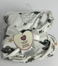 Parents Choice Walmart Grey White Lamb Sheep Clouds Stars Plush Baby Blanket