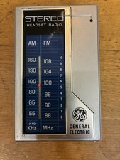 Vintage GE General Electric Stereo Headset AM/FM Radio Tested Works W/ Batteries