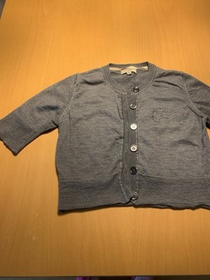 Burberry Damen Strickjacke/Cardigan Grau Gr. S Feinstrick 3/4-Ärmel