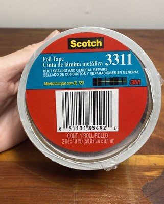 Scotch 3M Foil Tape 3311 2'' X 10 YD USA Made Duct Sealing & General Repairs