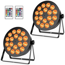 LED Stage Par Lights 2Pack - 180W RGBA Color Mixing - Remote  DMX Control DJ...