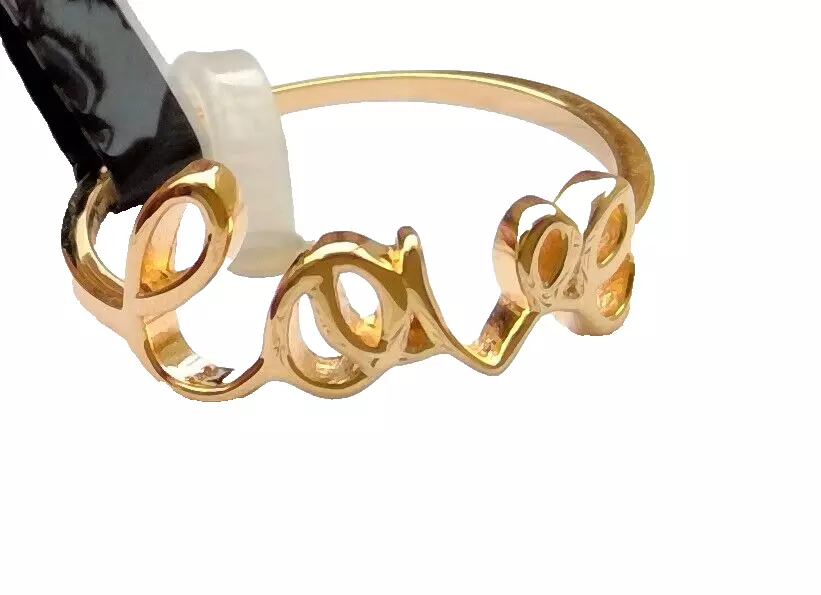Sterling Forever 14k Gold Plated Sterling Silver Love Ring size 8