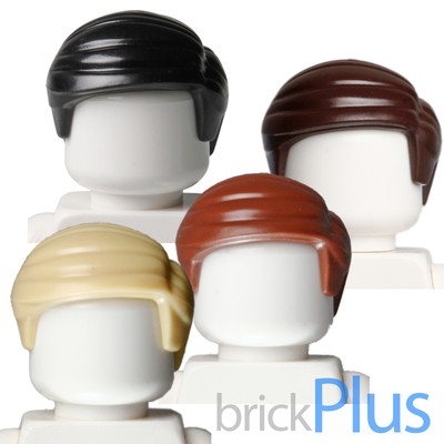 LEGO Black Minifig Hair Short Smooth Combed Sideways Part Right