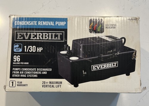 Everbilt T3521A condensate removal pump 1/30HP 96GPH,Max 20ft. vertical lift