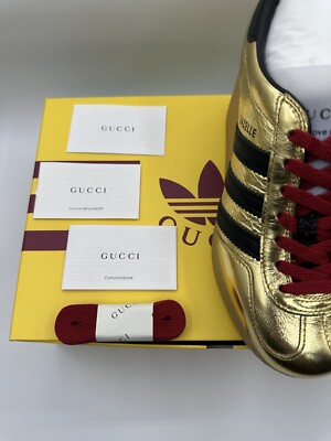 Adidas x Gucci Wmns Wedge Gazelle Metallic gold Size 7 US Adidas x Gucci Wmns Wedge Gazelle Metallic gold Size 7 US