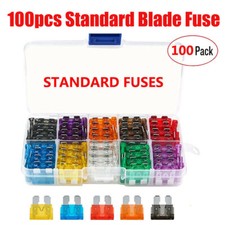 100pcs Standard Blade Fuse Assortment Auto Car Motorcycle SUV FUSES Kit APM ATM