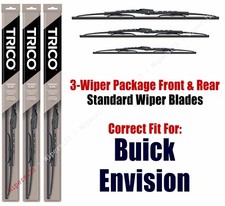 3-Pack Wipers Front & Rear Standard fit 2016+ Buick Envision 30240/180/110
