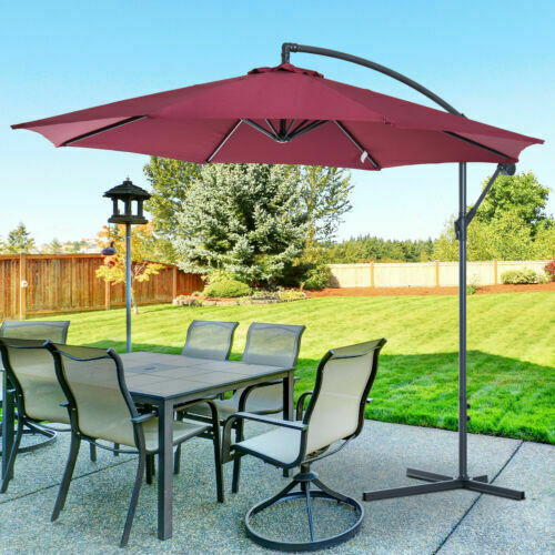3M Tilt Aluminium Parasol Umbrella Grey Garden Patio Table Shade Canopy Large UK - Picture 11 of 23