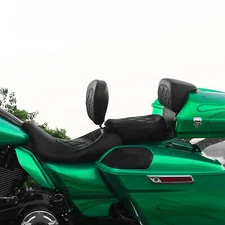 Black Green Driver Passenger Seat Backrest Pad Fit For Harley Road King 14-23 22