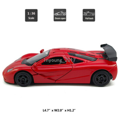 1:36 Scale McLaren F1 Model Car Diecast Toy Cars 2 Doors Open Pull