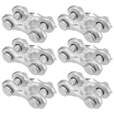 SINJEUN 6 Packs 3/8 Inch Double Clevis Link Chain Repair Links for Warehouses Factori...