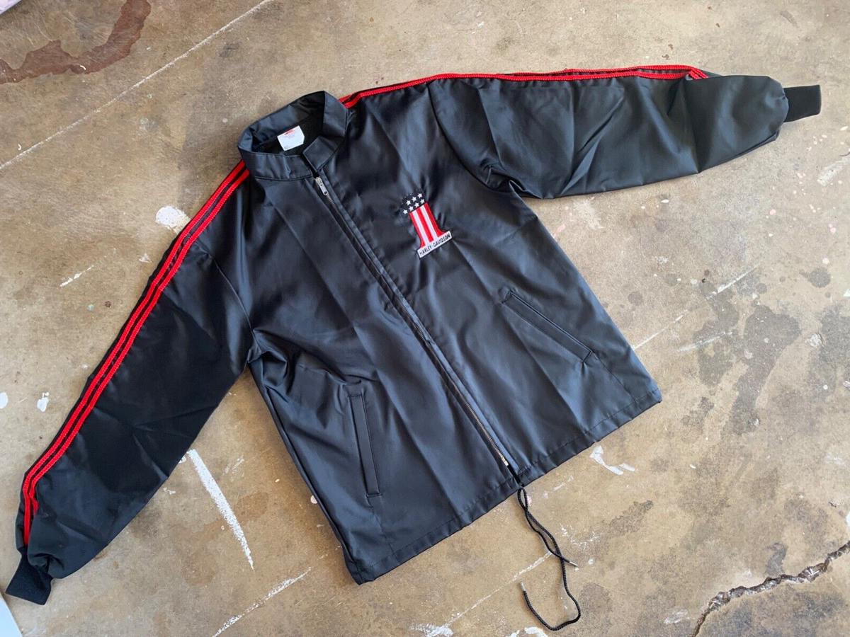 70s - 80s VINTAGE HARLEY DAVIDSON NYLON RALLY BIKER SHELL JACKET