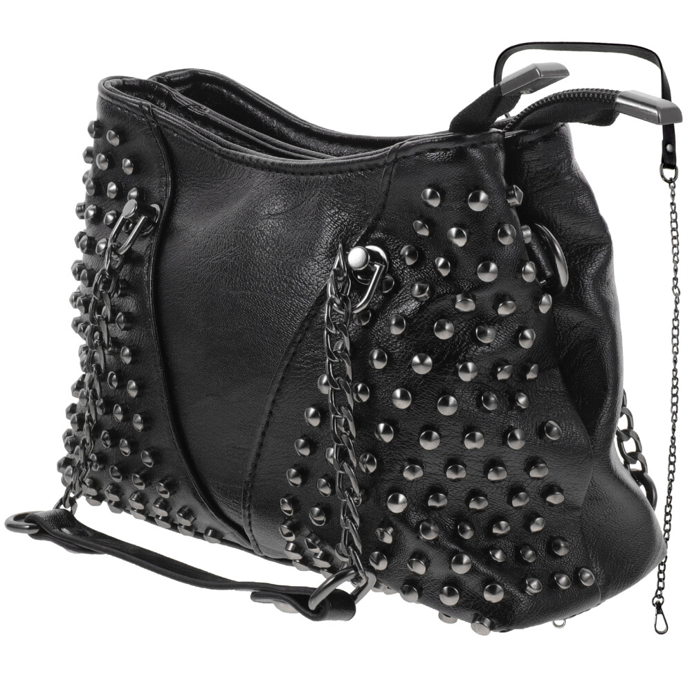 Goth Shoulder Bag Black Crossbody Purse Clutch Bag Rivet Shoulder Bag