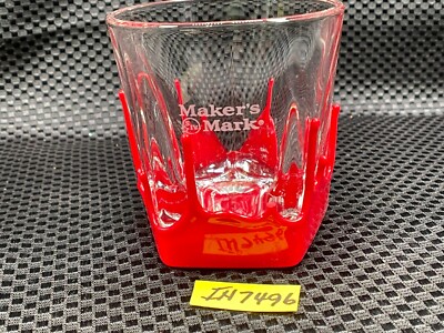 MAKERS MARK Red Wax Drip Bourbon Whiskey Lowball Tumbler / Glass  IN7496