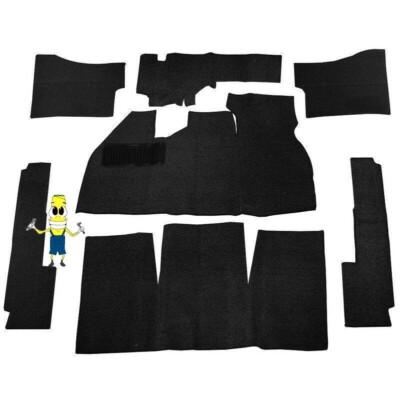 Empi Black 7 Piece Carpet Kit for VW Bug / Beetle Sedan 1969-1972 With Foot Rest