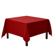 Square Tablecloth - 52 x 52 Inch Red Table Cloth for Small Square or Round Ta...