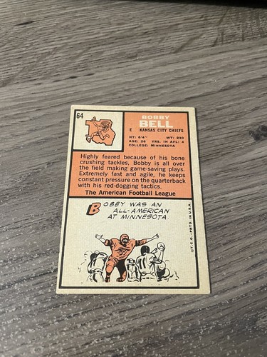 1966 Topps Set-Break # 64 Bobby Bell VG-VGEX - Picture 2 of 2