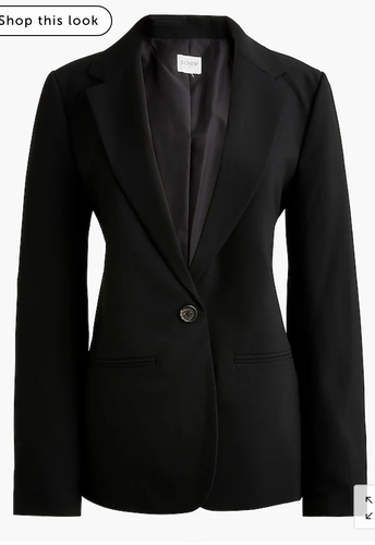J.Crew $198 One Button Blazer Black Size 4 BO597