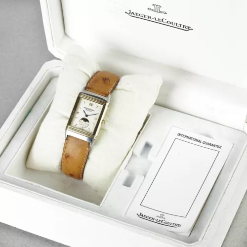 JAEGER LE-COULTRE REVERSO FASE LUNAR ACERO Y ORO CON CAJA Y PAPELES REF. 250,5,13