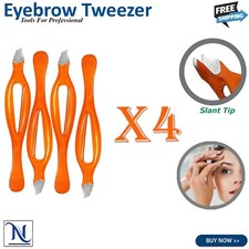 Professional Slanted Eyebrow Tweezers   Stainless Steel Precision Hair Removal