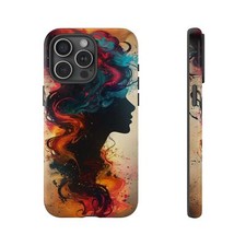 Phone Cover for Galaxy, Pixel, iPhone Case - Colorful Woman Abstract Art