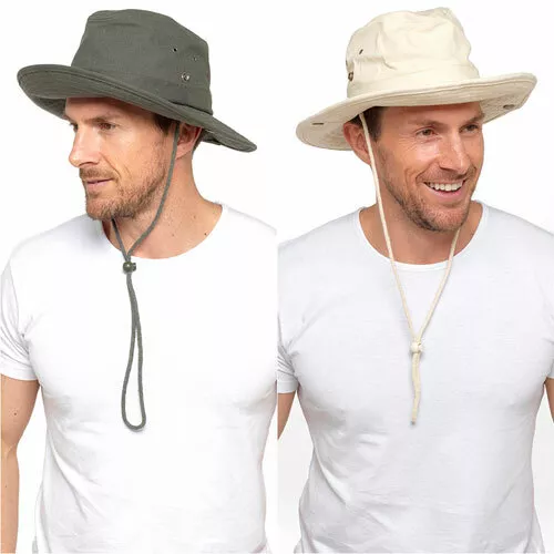 Mens Australian Outback Safari Aussie Wide Brim Summer Bush Hat