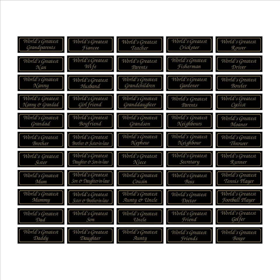 SAFETYSIGNS&STICKERS Worlds Greatest Mum, Dad, Nan, Brother, Sister, Aunt, Uncle - Sign, Sticker