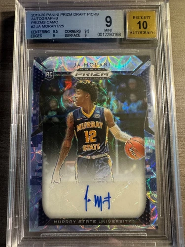 2019-20 Prizm Draft Picks Ja Morant Autographs - Camo Prizm 6/25 - BGS 9 10