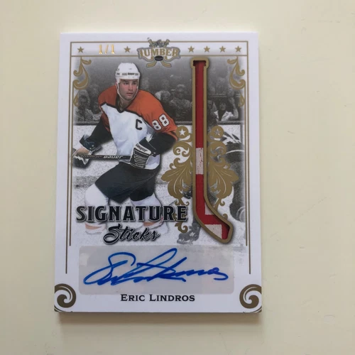 2022 LEAF LUMBER HOCKEY ERIC LINDROS  SIGNATURE STICKS AUTO GOLD VERSION #1/1