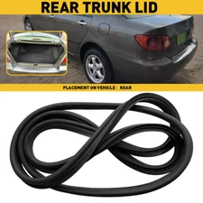 Weatherstrip Rear Trunk Lid Black Rubber For 2003-2008 Toyota Corolla Seal Strip