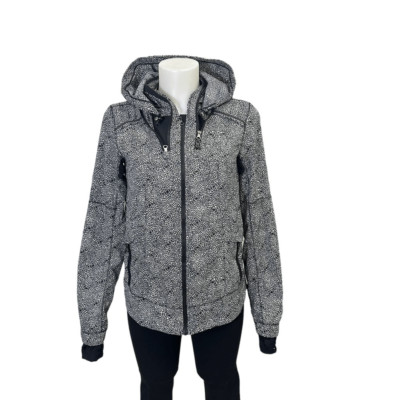Lululemon Spring Forward Jacket in Plush Petal Black Gost Stow Away Hoodie sz 4