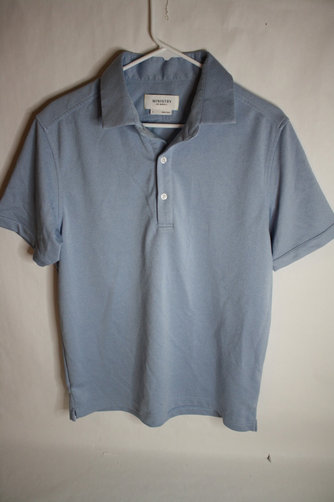 Ministry Supply Mens Polo Shirt Sz Large Blue Short Sleeve eBay