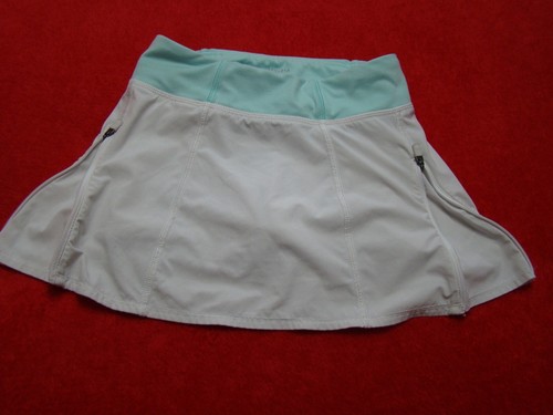Athleta Girl Size Small 7 Ace Side Zip Skort Light Gray Tennis Skirt - Picture 2 of 9