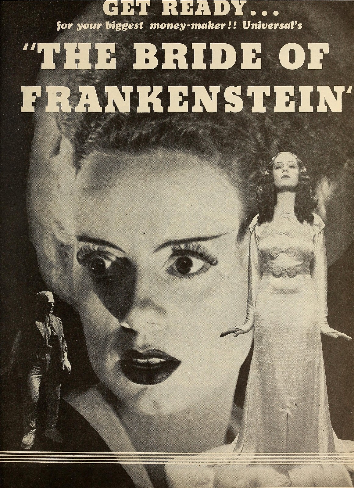 1935 The Bride Of Frankenstein Movie Poster 11X17 Boris Karloff Colin ...