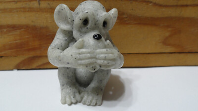 Quarry Critters Monkey ''Speak no Evil'' Figurine Second Nature Designs NOS