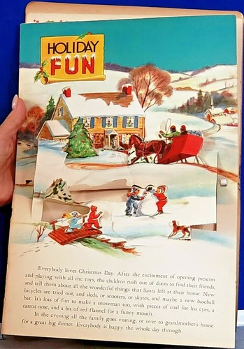 CHRISTMAS TIME in ACTION 1949 Vintage POP-Up Book ILLUSTRATED by William TILLEY - Picture 11 of 12