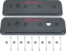 Gm Performance 141-131 Sbc Black Centerbolt Valve Covers Tall Red Bowtie Che