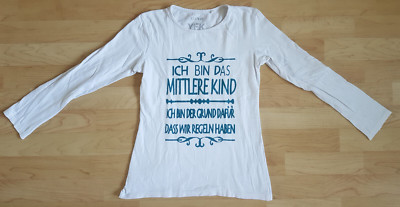 Y.F.K. KIK PULLOVER SHIRT OBERTEIL WEIß BEDRUCKT GRÖßE 134 140 JUNGEN MÄDCHEN