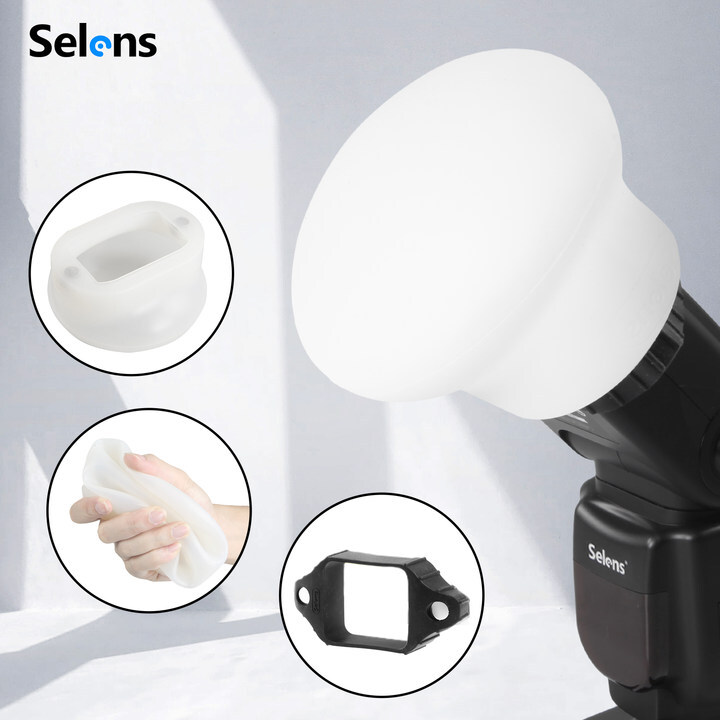 Selens Magnetic Flash Modifier Sphere Diffuser Bounce Band Kit For Godox Yongnuo