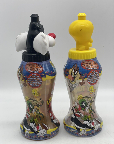 Bauchscheiben 2 Looney Tunes Tweety Sylvester Sammlerstück Trinkflaschen LEER - Bild 4 von 8