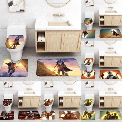 The Mandalorian 3PCS Bathroom Rugs Set Nonslip Bath Mats Toilet Lid