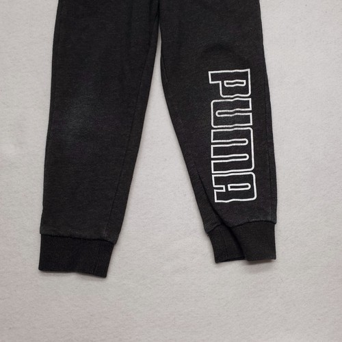 Puma Active Pull On Running Athletic Pants Youth Boys Size 5 Black White - Picture 5 of 8