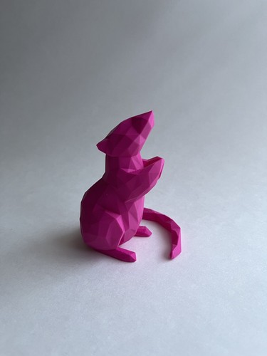 Rat Glasses Holder Figurine. 3D Printed in Pink. - Picture 3 of 10
