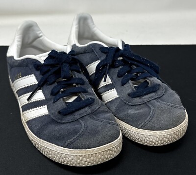 Youth Kids Adidas Gazelle Shoes Sz 2 Suede Blue Grey White Ortholite SY2 035002 eBay