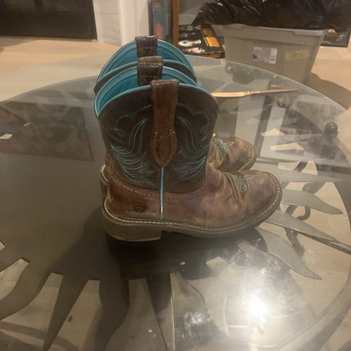 Ariat Fatbaby Heritage Dapper Western Boots Womens Size 6 B Royal Brown Leather - 第 3/8 張圖片